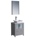 Fresca Torino 24" Gray Modern Bathroom Vanity w/ Vessel Sink FVN6224GR-VSL