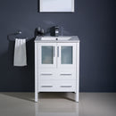 Fresca Torino 24" White Modern Bathroom Vanity with Integrated Sink FVN6224WH-UNS