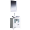 Fresca Torino 24" White Modern Bathroom Vanity w/ Vessel Sink FVN6224WH-VSL