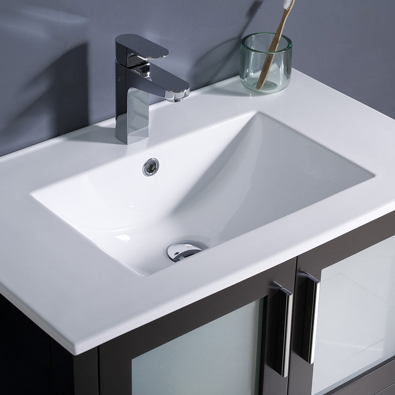 Fresca Torino 30" Espresso Modern Bathroom Vanity with Integrated Sink FVN6230ES-UNS