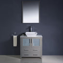 Fresca Torino 30" Gray Modern Bathroom Vanity with Vessel Sink FVN6230GR-VSL