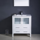 Fresca Torino 30" White Modern Bathroom Vanity with Integrated Sink FVN6230WH-UNS