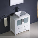 Fresca Torino 30" White Modern Bathroom Vanity with Vessel Sink FVN6230WH-VSL