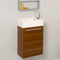 Fresca Pulito 16" Small Teak Modern Bathroom Vanity with Tall Mirror FVN8002TK