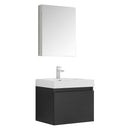 Fresca Nano 24" Black Modern Bathroom Vanity w/ Medicine Cabinet FVN8006BW