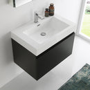 Fresca Mezzo 30" Black Wall Hung Modern Bathroom Vanity with Medicine Cabinet FVN8007BW