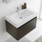 Fresca Mezzo 30" Gray Oak Wall Hung Modern Bathroom Vanity with Medicine Cabinet FVN8007GO