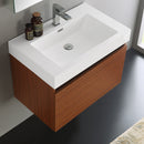 Fresca Mezzo 30" Teak Wall Hung Modern Bathroom Vanity with Medicine Cabinet FVN8007TK