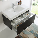 Fresca Mezzo 36" Black Wall Hung Modern Bathroom Vanity with Medicine Cabinet FVN8008BW