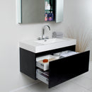 Fresca Mezzo 39" Black Modern Bathroom Vanity with Medicine Cabinet FVN8010BW