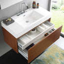 Fresca Mezzo 39" Teak Modern Bathroom Vanity with Medicine Cabinet FVN8010TK