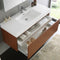 Fresca Mezzo 48" Teak Wall Hung Modern Bathroom Vanity with Medicine Cabinet FVN8011TK