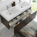 Fresca Mezzo 48" Gray Oak Wall Hung Double Sink Modern Bathroom Vanity with Medicine Cabinet FVN8012GO