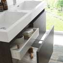 Fresca Mezzo 48" Gray Oak Wall Hung Double Sink Modern Bathroom Vanity with Medicine Cabinet FVN8012GO