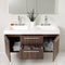 Fresca Opulento 54" Walnut Modern Double Sink Bathroom Vanity with Medicine Cabinet FVN8013GW