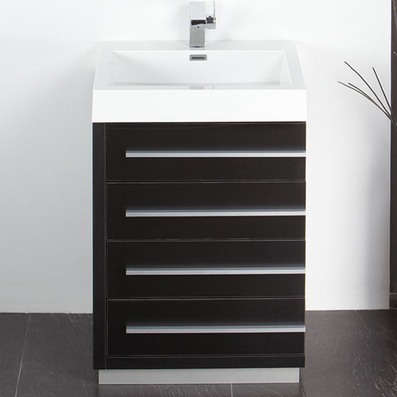 Fresca Livello 24" Black Modern Bathroom Vanity with Medicine Cabinet FVN8024BW