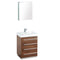 Fresca Livello 24" Walnut Modern Bathroom Vanity w/ Medicine Cabinet FVN8024GW