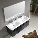 Fresca Largo 57" Black Modern Bathroom Vanity with Wavy Double Sinks FVN8040BW