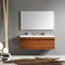 Fresca Largo 57" Teak Modern Bathroom Vanity with Wavy Double Sinks FVN8040TK