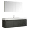 Fresca Mezzo 60" Black Wall Hung Single Sink Modern Bathroom Vanity w/ Medicine Cabinet FVN8041BW