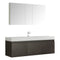 Fresca Mezzo 60" Gray Oak Wall Hung Single Sink Modern Bathroom Vanity w/ Medicine Cabinet FVN8041GO