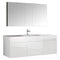 Fresca Mezzo 60" White Wall Hung Single Sink Modern Bathroom Vanity w/ Medicine Cabinet FVN8041WH