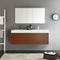 Fresca Mezzo 60" Teak Wall Hung Double Sink Modern Bathroom Vanity with Medicine Cabinet FVN8042TK
