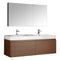 Fresca Mezzo 60" Teak Wall Hung Double Sink Modern Bathroom Vanity w/ Medicine Cabinet FVN8042TK