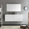 Fresca Mezzo 60" White Wall Hung Double Sink Modern Bathroom Vanity with Medicine Cabinet FVN8042WH