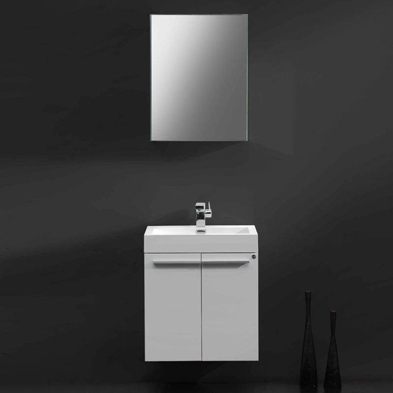 Fresca Alto 23" White Modern Bathroom Vanity with Medicine Cabinet FVN8058WH