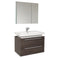 Fresca Medio 32" Gray Oak Modern Bathroom Vanity w/ Medicine Cabinet FVN8080GO