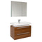Fresca Medio 32" Teak Modern Bathroom Vanity w/ Medicine Cabinet FVN8080TK