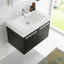 Fresca Vista 30" Black Wall Hung Modern Bathroom Vanity with Medicine Cabinet FVN8089BW