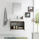 Fresca Vista 30" Walnut Wall Hung Modern Bathroom Vanity with Medicine Cabinet FVN8089GW
