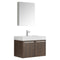 Fresca Vista 30" Walnut Wall Hung Modern Bathroom Vanity w/ Medicine Cabinet FVN8089GW