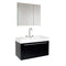 Fresca Vista 36" Black Modern Bathroom Vanity w/ Medicine Cabinet FVN8090BW