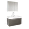 Fresca Vista 36" Gray Oak Modern Bathroom Vanity w/ Medicine Cabinet FVN8090GO