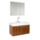 Fresca Vista 36" Teak Modern Bathroom Vanity w/ Medicine Cabinet FVN8090TK