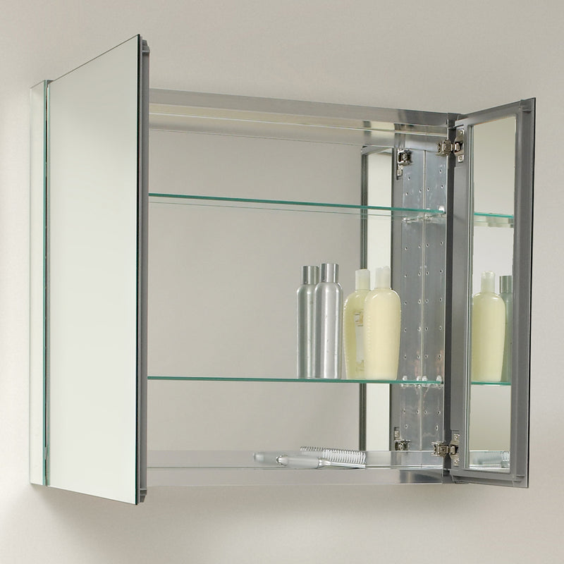 Fresca Vista 36" White Modern Bathroom Vanity with Medicine Cabinet FVN8090WH