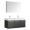 Fresca Vista 48" Black Wall Hung Double Sink Modern Bathroom Vanity w/ Medicine Cabinet FVN8092BW-D