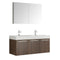 Fresca Vista 48" Walnut Wall Hung Double Sink Modern Bathroom Vanity w/ Medicine Cabinet FVN8092GW-D