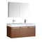Fresca Vista 48" Teak Wall Hung Double Sink Modern Bathroom Vanity w/ Medicine Cabinet FVN8092TK-D