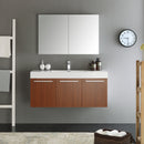 Fresca Vista 48" Teak Wall Hung Modern Bathroom Vanity with Medicine Cabinet FVN8092TK