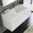 Fresca Vista 48" White Wall Hung Modern Bathroom Vanity with Medicine Cabinet FVN8092WH