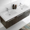 Fresca Vista 60" Gray Oak Wall Hung Double Sink Modern Bathroom Vanity with Medicine Cabinet FVN8093GO-D