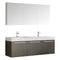 Fresca Vista 60" Gray Oak Wall Hung Double Sink Modern Bathroom Vanity w/ Medicine Cabinet FVN8093GO-D