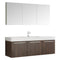 Fresca Vista 60" Walnut Wall Hung Single Sink Modern Bathroom Vanity w/ Medicine Cabinet FVN8093GW