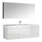 Fresca Vista 60" White Wall Hung Single Sink Modern Bathroom Vanity w/ Medicine Cabinet FVN8093WH