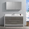 Fresca Allier Rio 60" Ash Gray Single Sink Modern Bathroom Vanity with Medicine Cabinet FVN8119HA-S