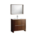 Fresca Allier 36" Wenge Brown Modern Bathroom Vanity w/ Mirror FVN8136WG